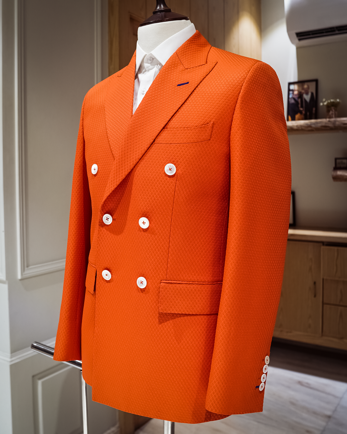 Double Breasted Orange Bespoke Suit