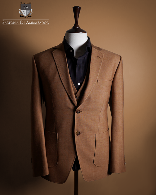 Caramel-Brown Bespoke Suit