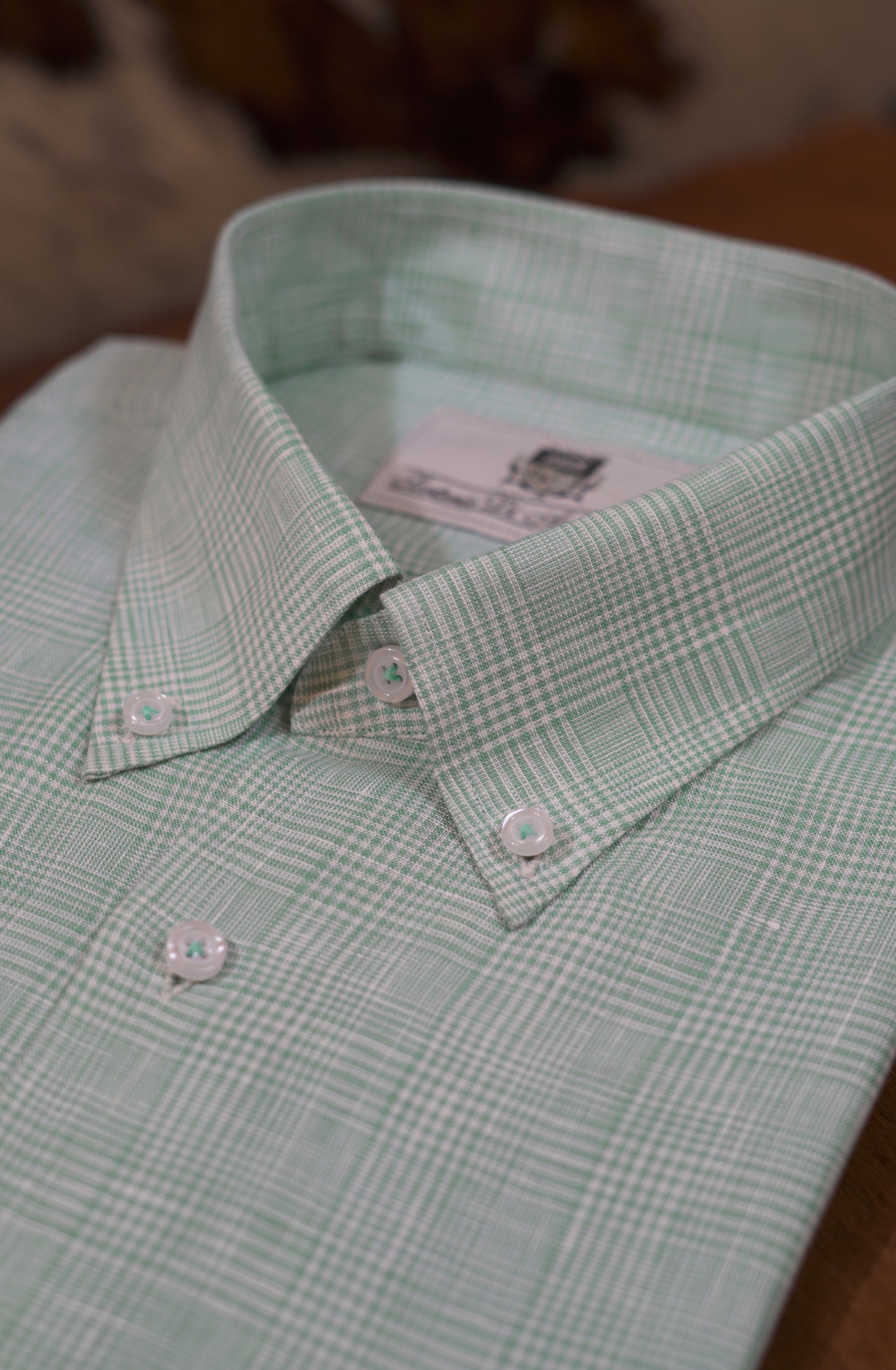 Bespoke Linen Shirt Green Check