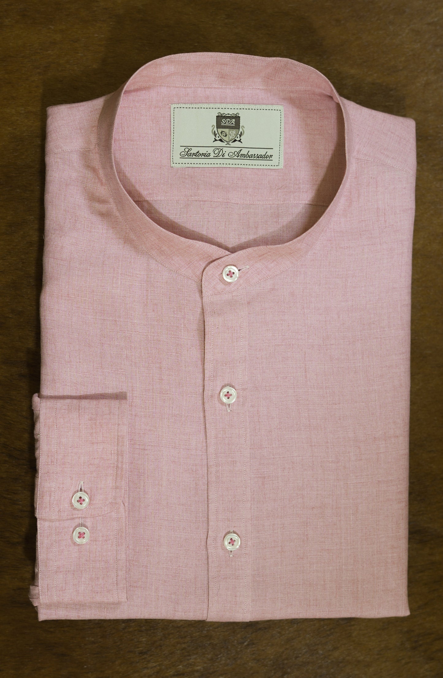 Bespoke Linen Shirt Simon Pink